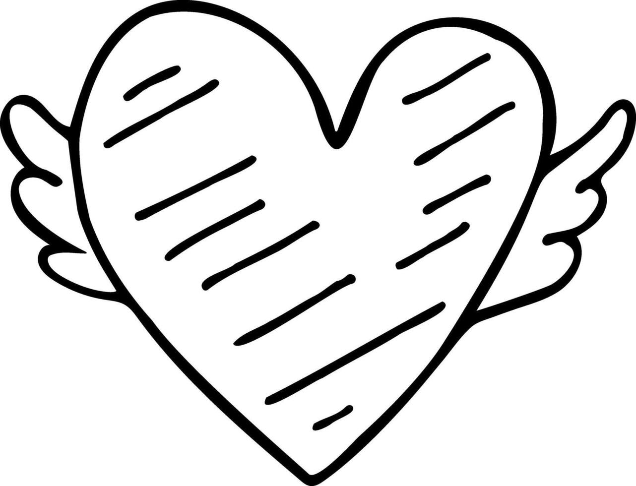 gevleugeld tekening hart vector
