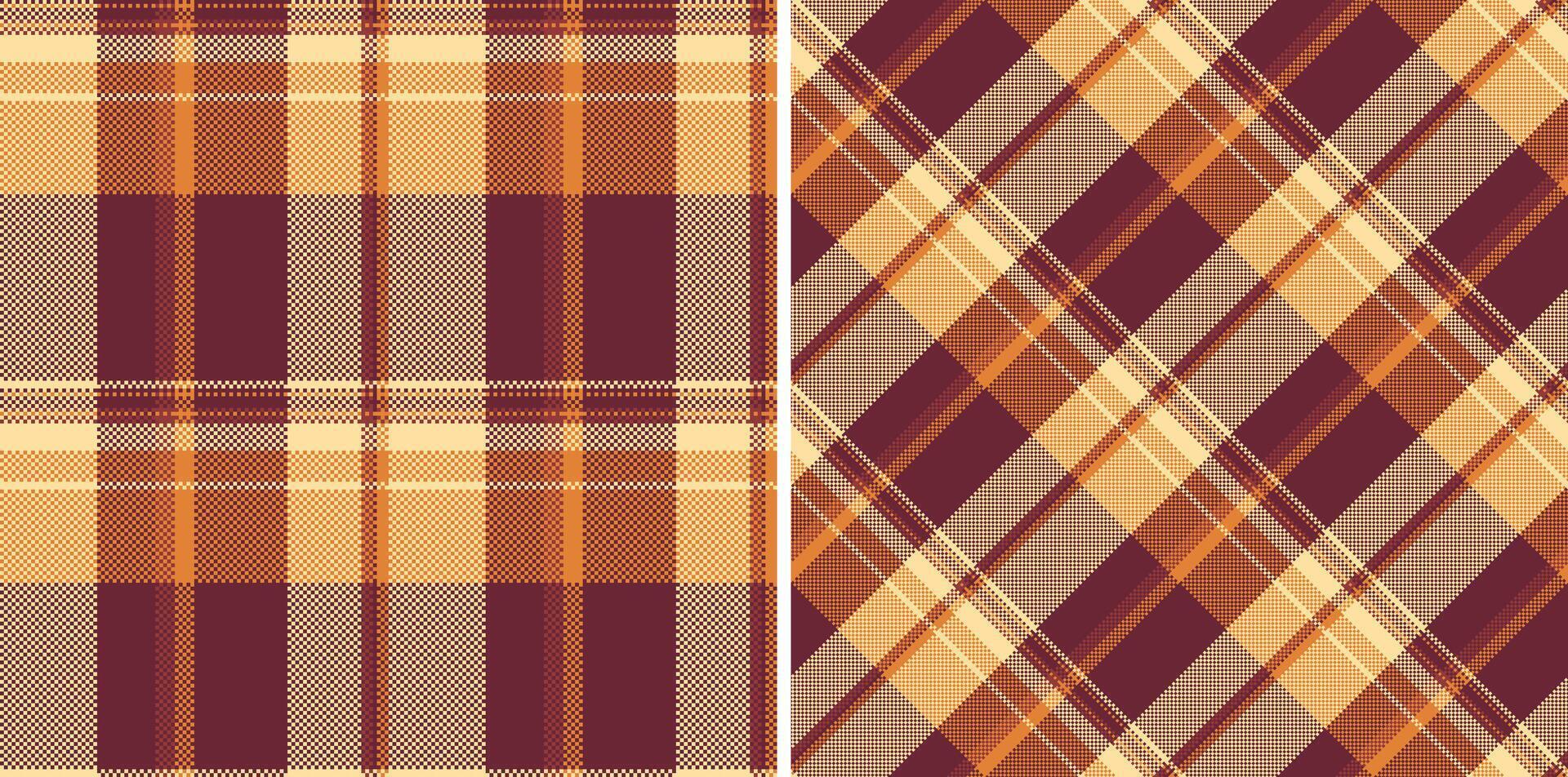 patroon plaid controleren van kleding stof structuur vector met een textiel Schotse ruit naadloos achtergrond. reeks in halloween kleuren voor decoratief servetten, avondeten partijen.