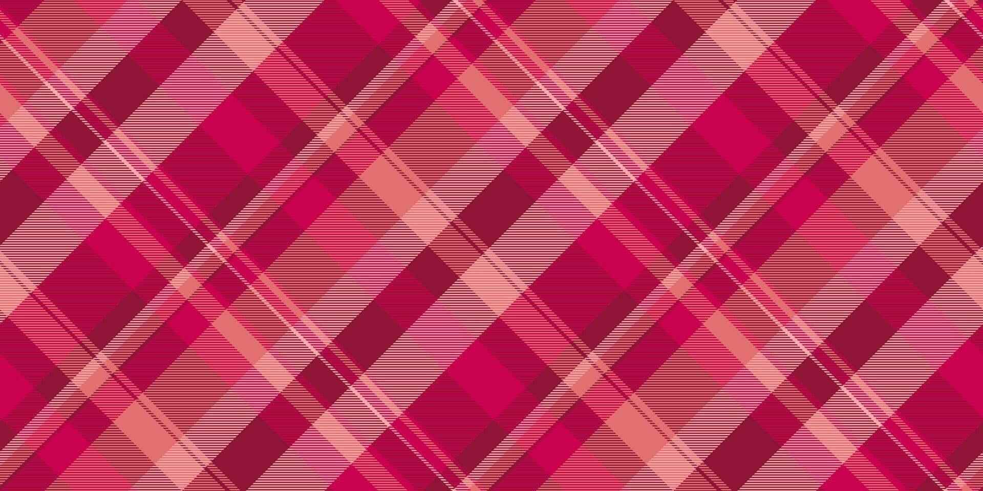 Gooi plaid controleren vector, madeliefje Schotse ruit textiel textuur. nationaal achtergrond kleding stof naadloos patroon in rood en roze kleuren. vector