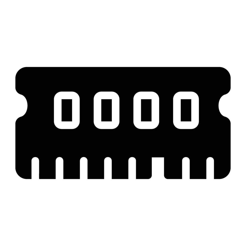 RAM glyph icoon achtergrond wit vector