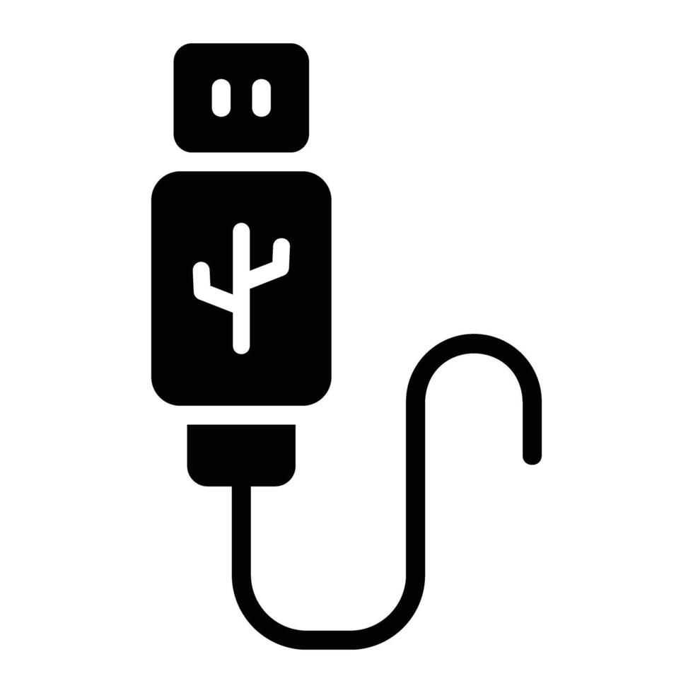 USB glyph icoon achtergrond wit vector