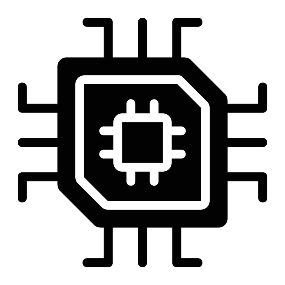 CPU glyph icoon achtergrond wit vector