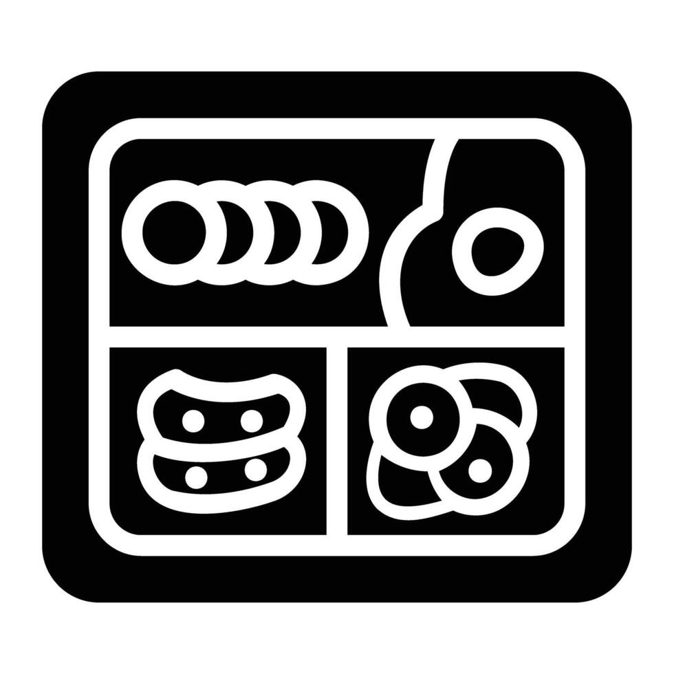 bento glyph icoon achtergrond wit vector