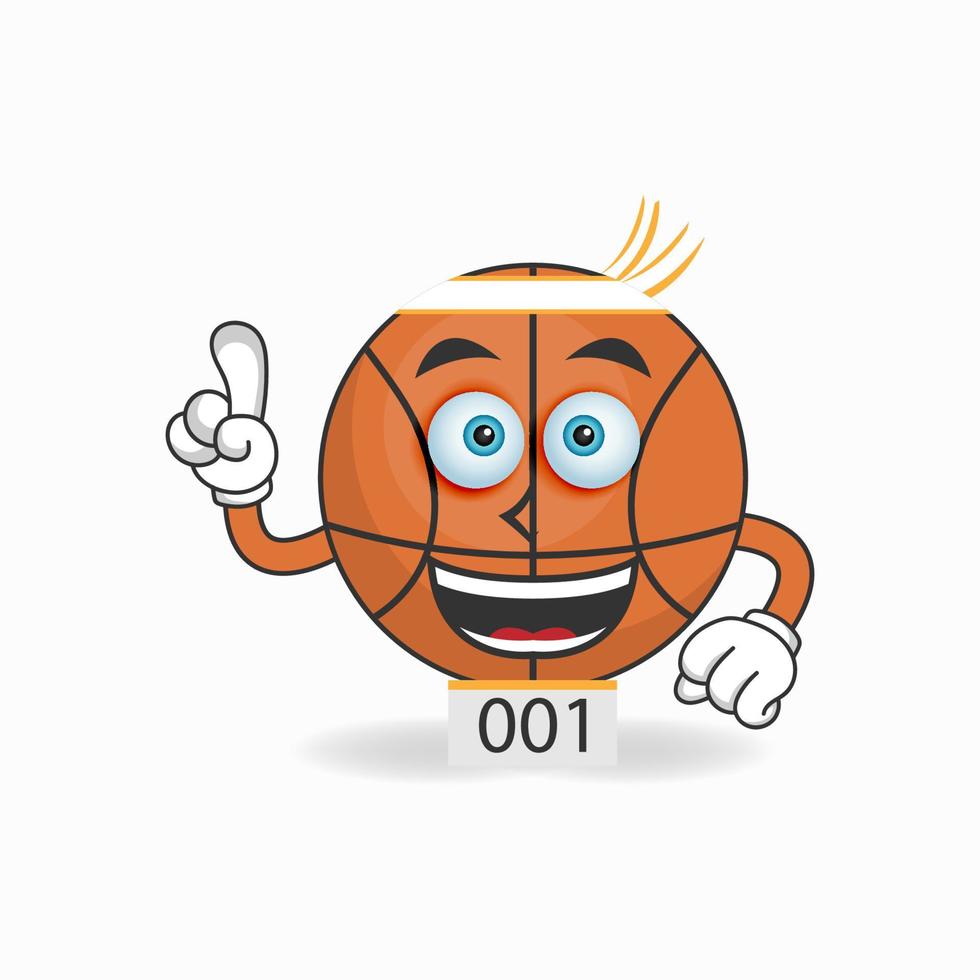 het karakter van de basketbalmascotte wordt een lopende atleet. vector illustratie