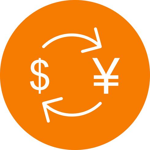 Wissel Yen met Dollar Vector Icon