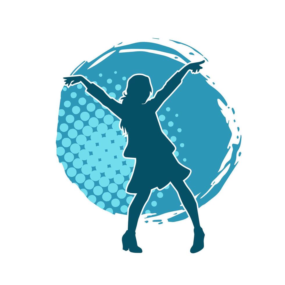 silhouet van een vrouw danser aan het doen hand- staan houding. silhouet van een vrouw dansen houding. vector