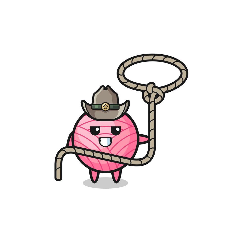 de garenbal cowboy met lasso touw vector