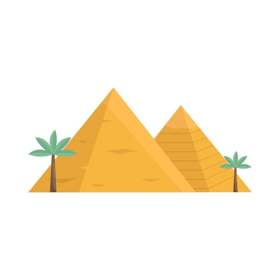piramide met palm boom illustratie vector