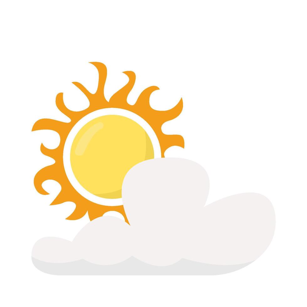 zon zomer met wolk illustratie vector