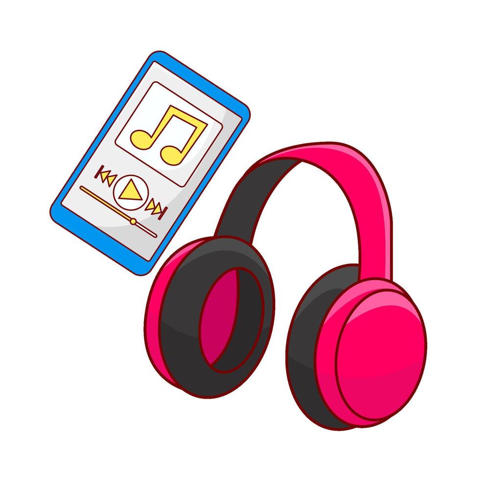 koptelefoon met mp3 muziek- illustratie vector