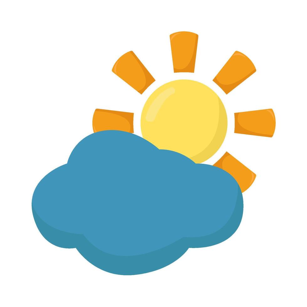 zon met bewolkt lucht illustratie vector