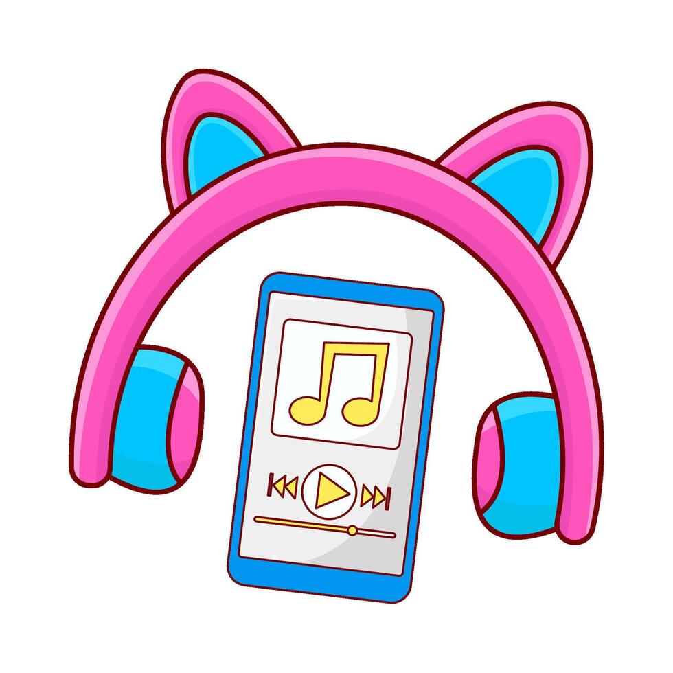 koptelefoon met mp3 muziek- illustratie vector