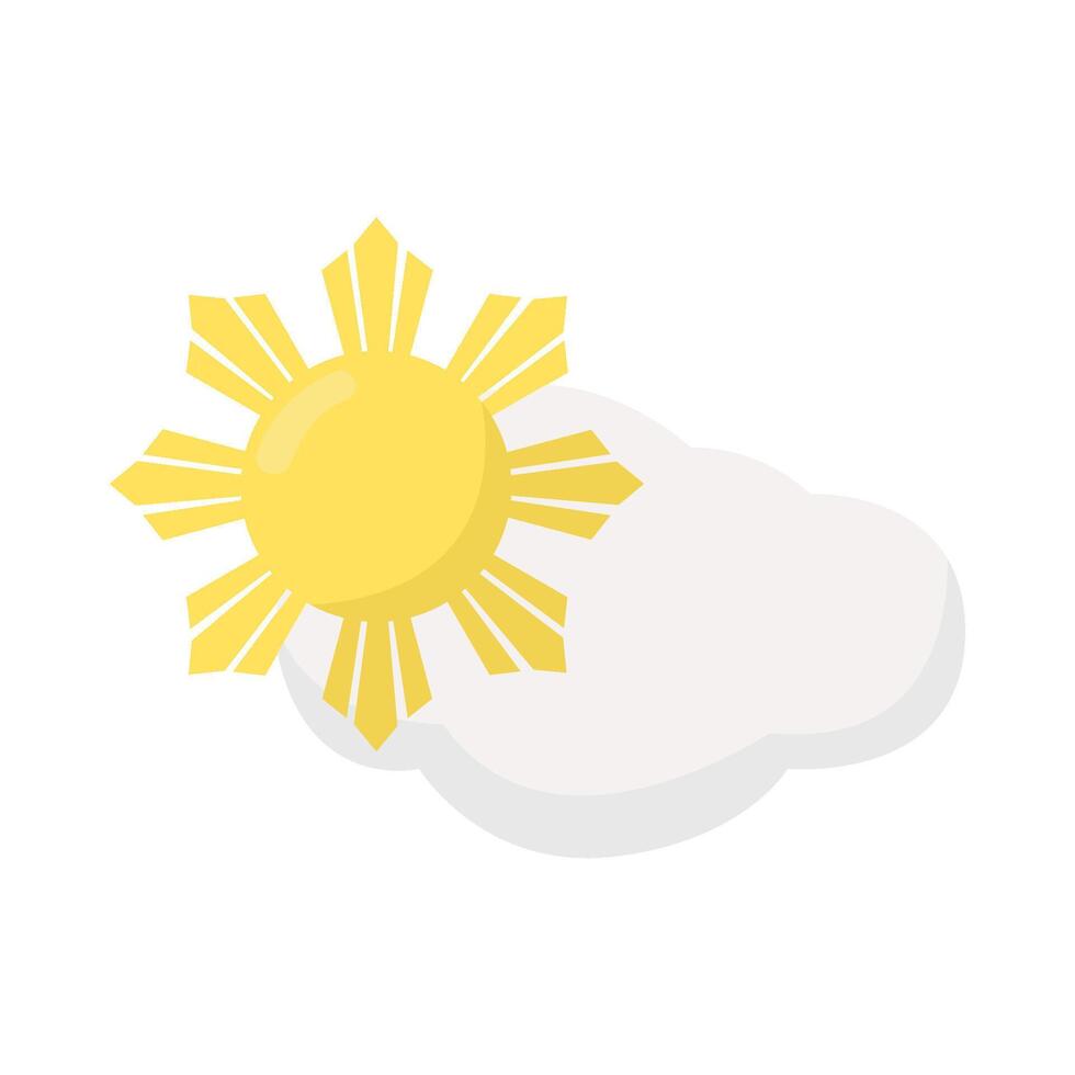 zon zomer met wolk illustratie vector