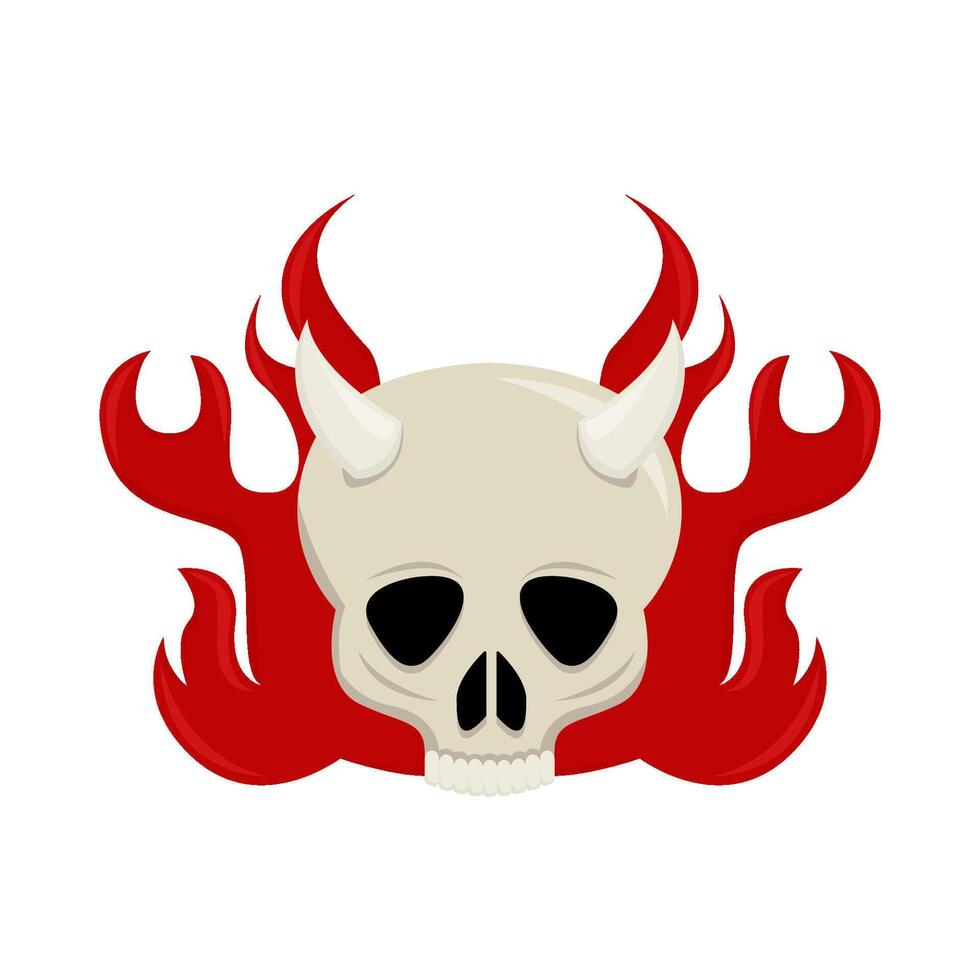 schedel met brand illustratie vector