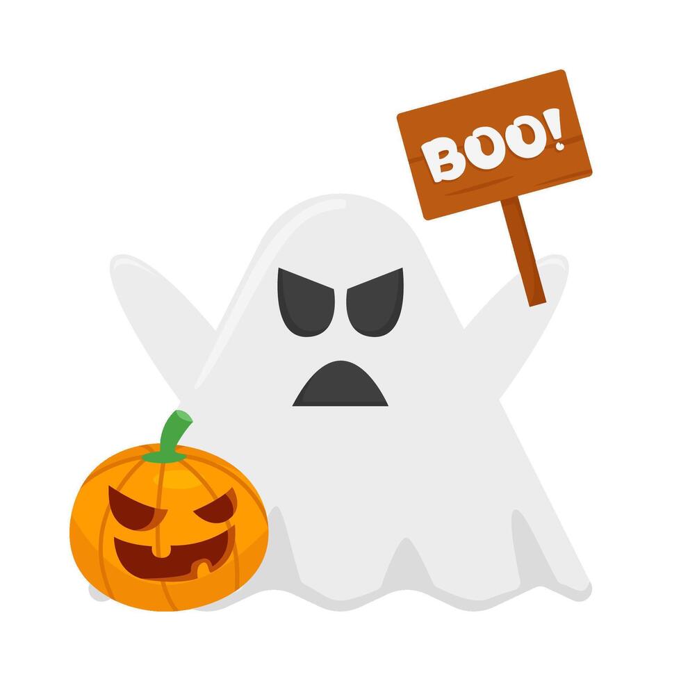 geest fl, boe tekst in bord met pompoen halloween illustratie vector