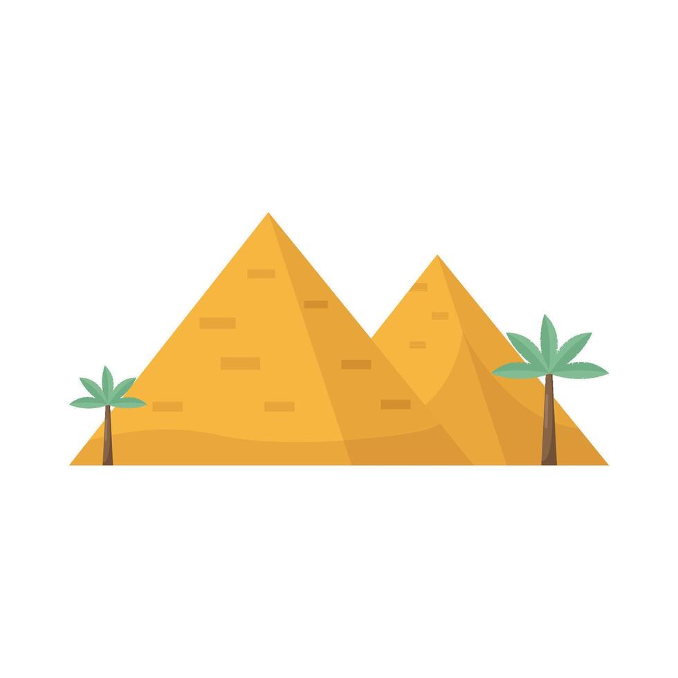 piramide met palm boom illustratie vector