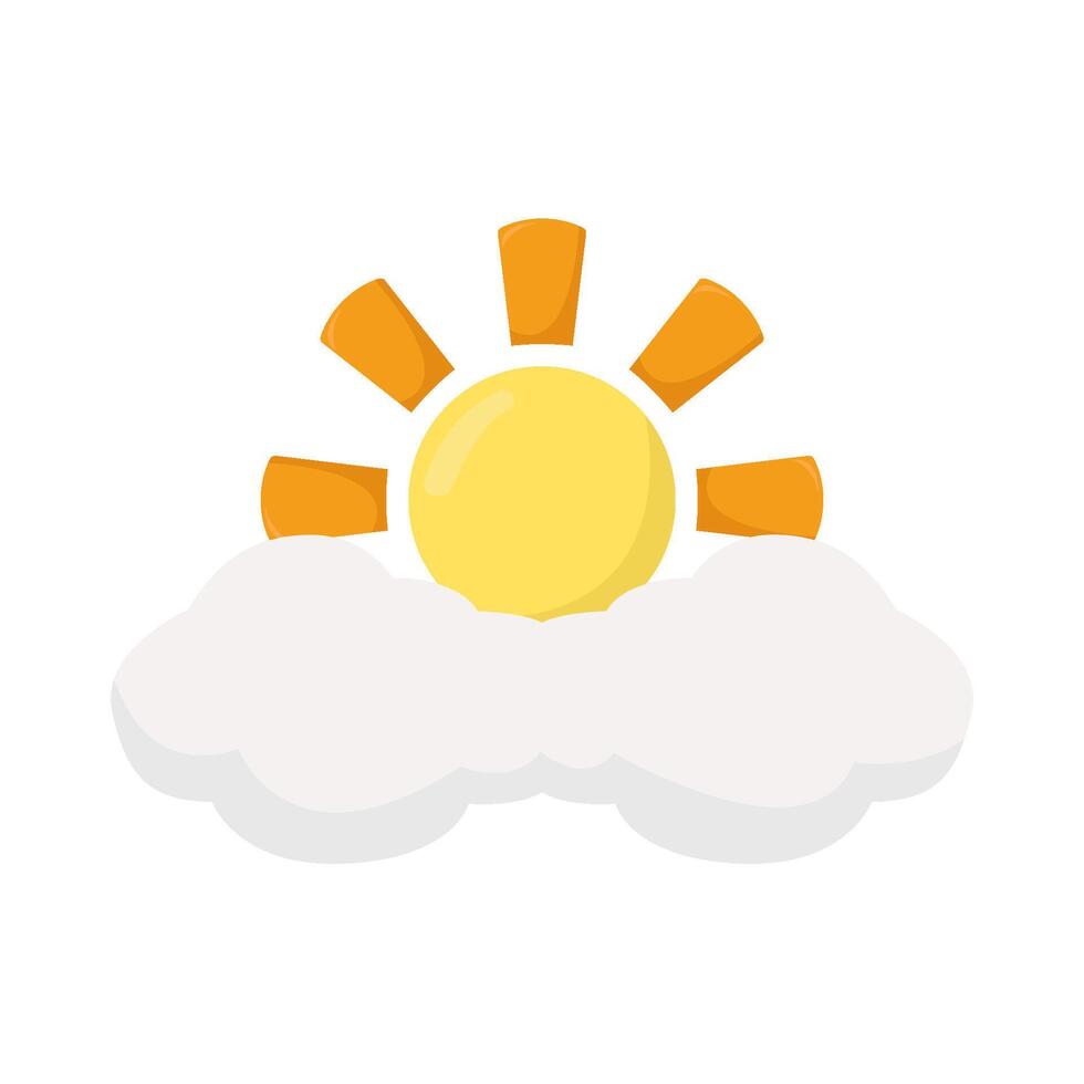 zon zomer met wolk illustratie vector