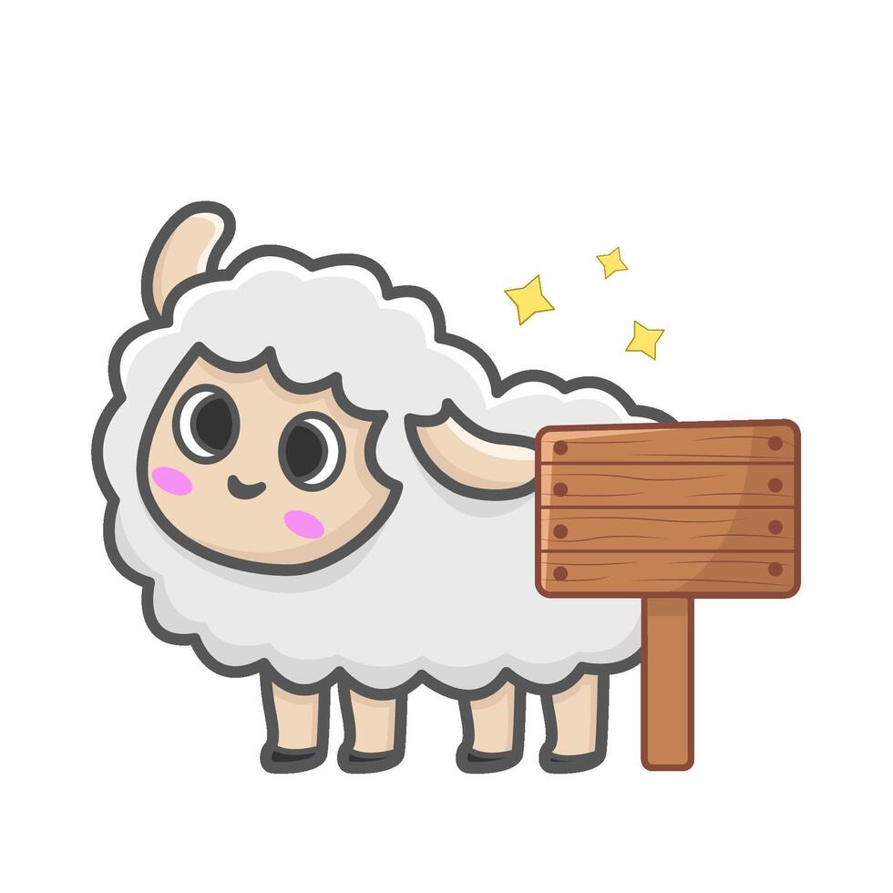 schapen met bord illustratie vector