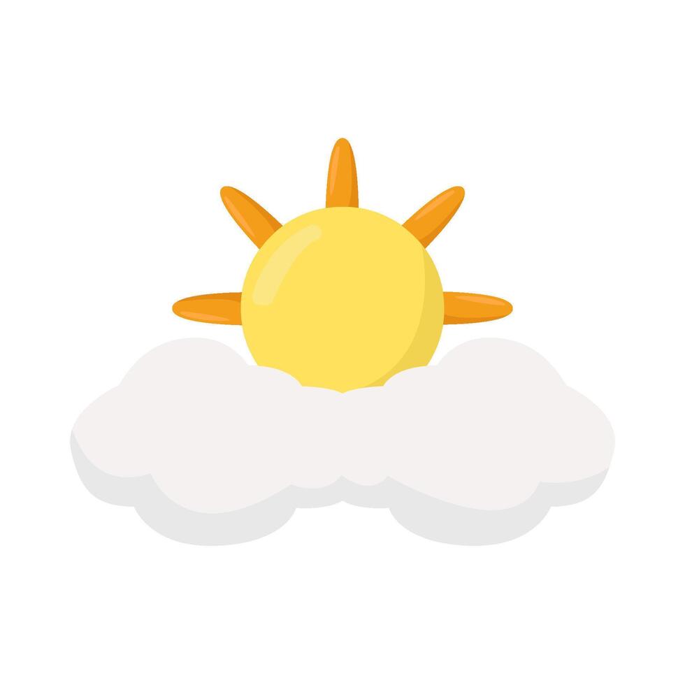 zon zomer met wolk illustratie vector