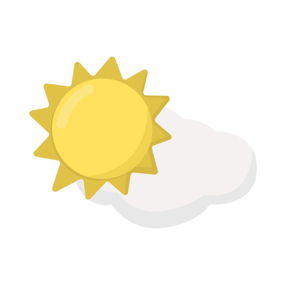 zon zomer met wolk illustratie vector