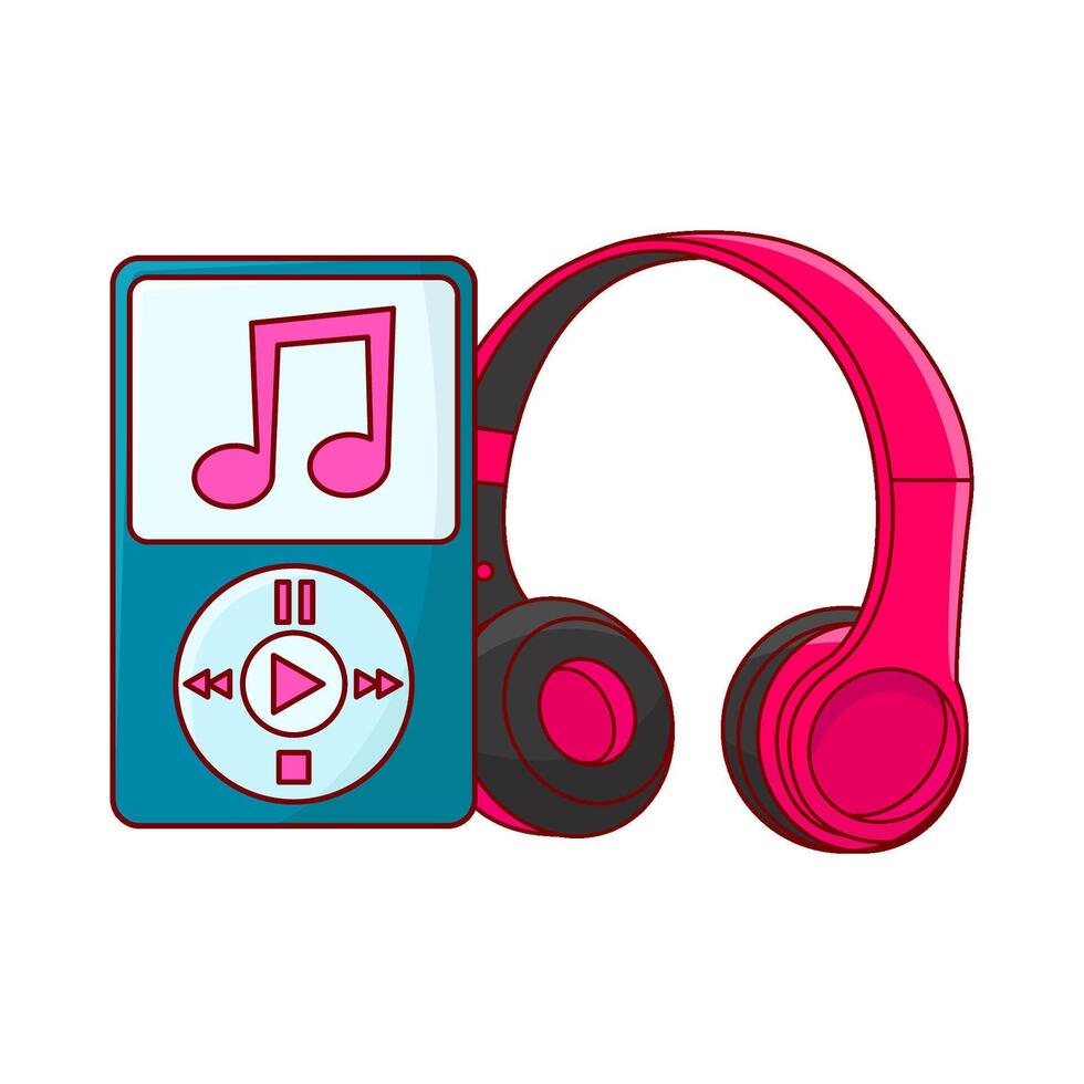 koptelefoon met mp3 muziek- illustratie vector