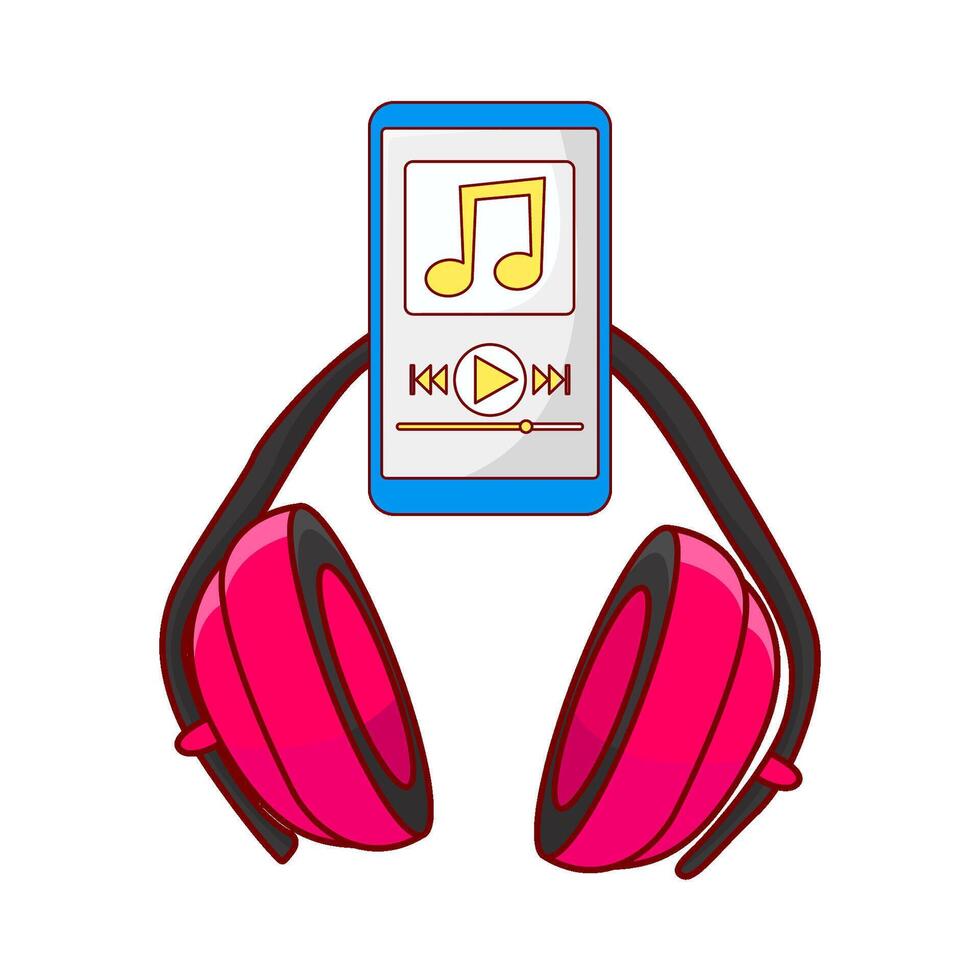 koptelefoon met mp3 muziek- illustratie vector