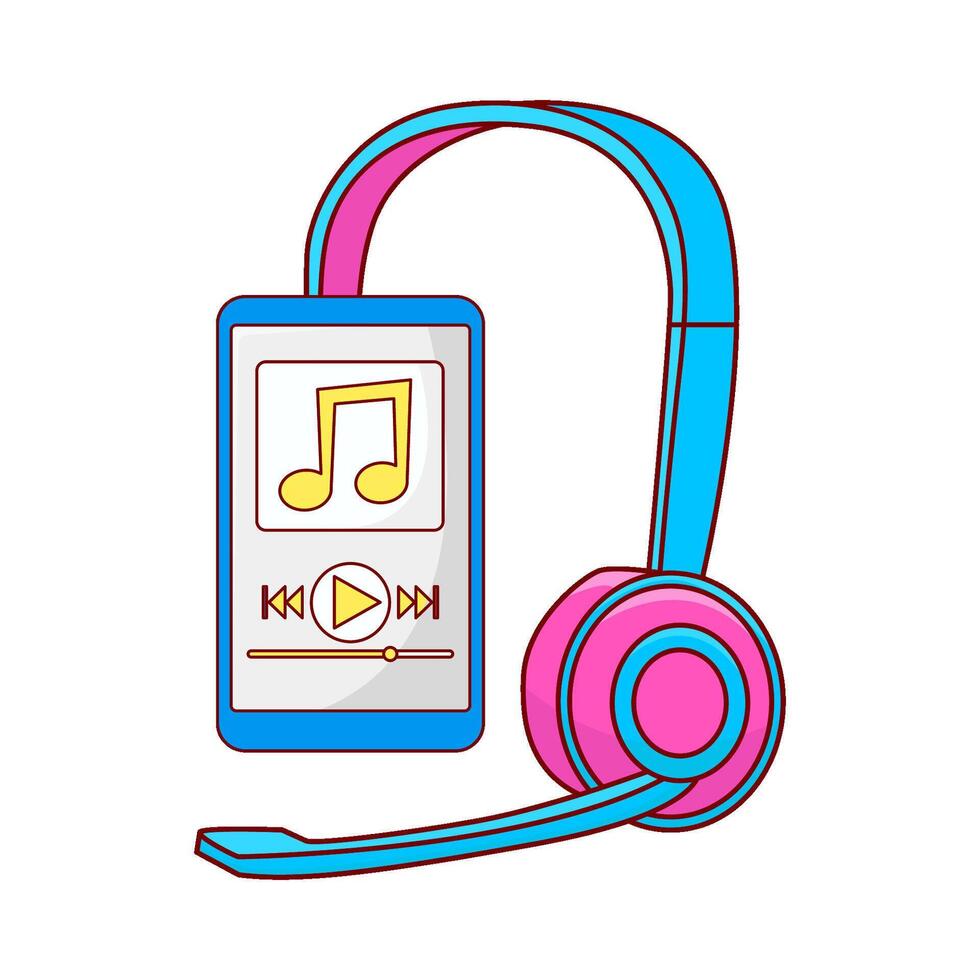 koptelefoon met mp3 muziek- illustratie vector