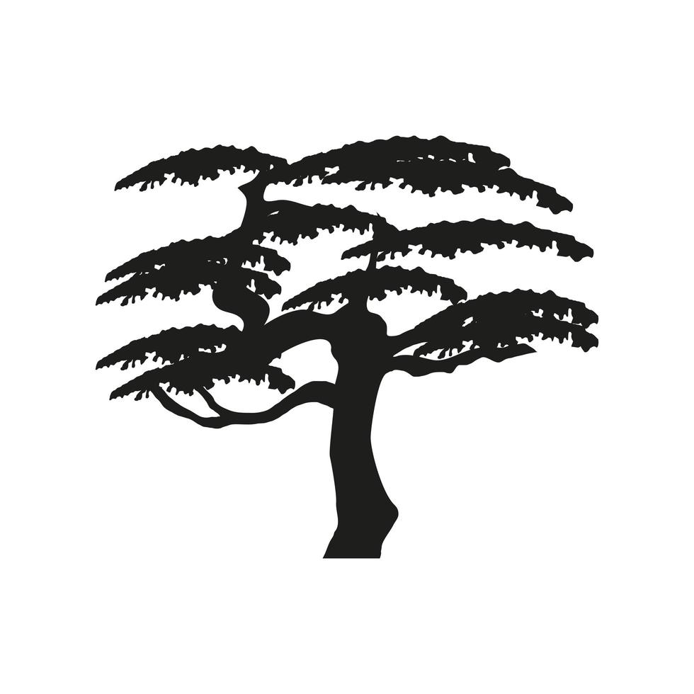 silhouet boom natuur vector