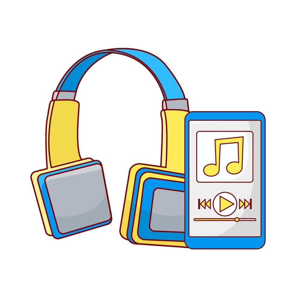 koptelefoon met mp3 muziek- illustratie vector