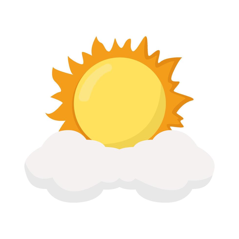 zon zomer met wolk illustratie vector