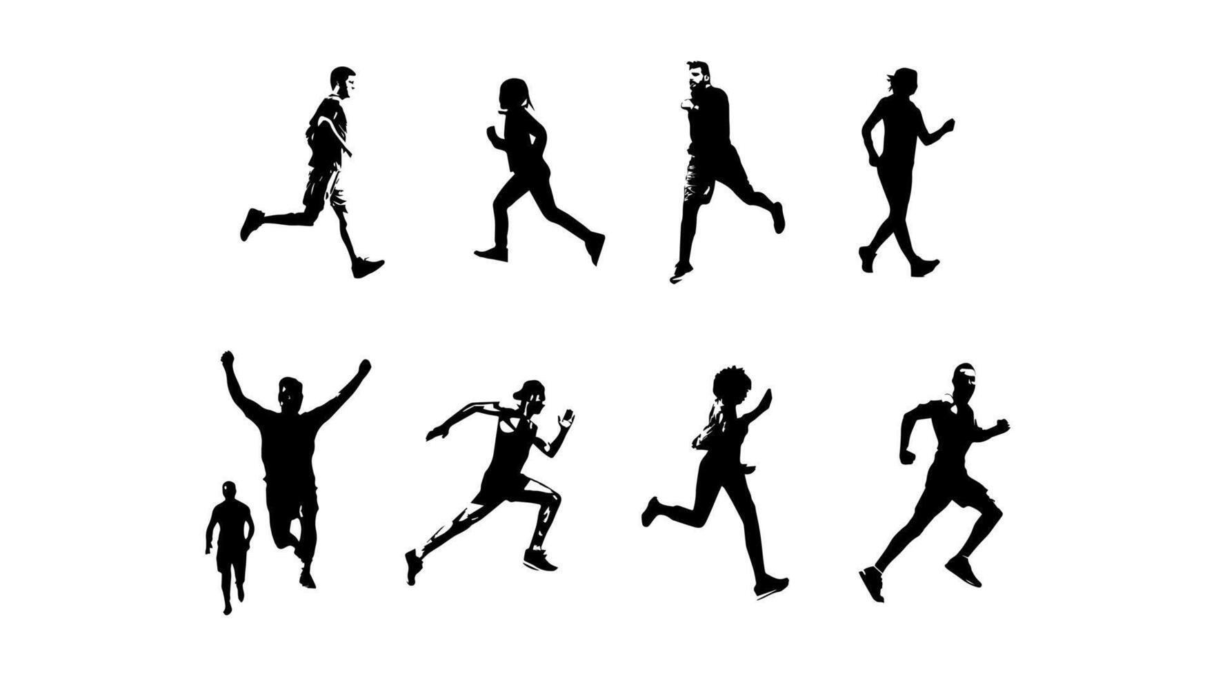 vector illustratie van rennen atleet silhouet