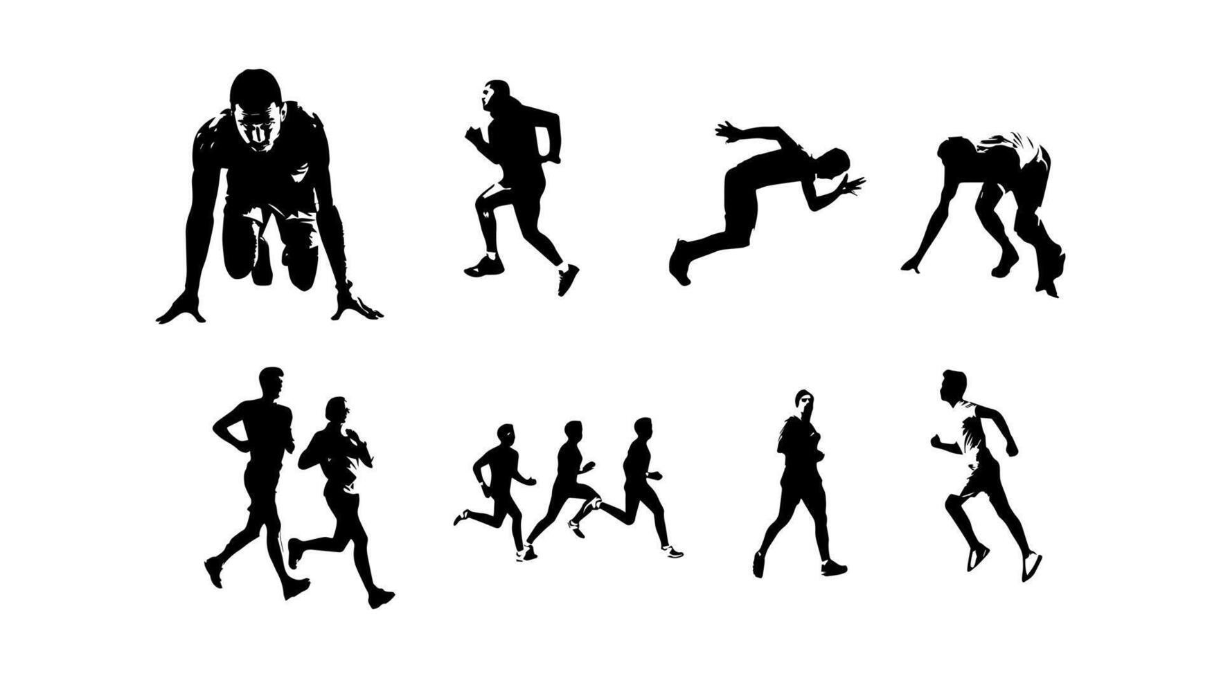 vector illustratie van rennen atleet silhouet