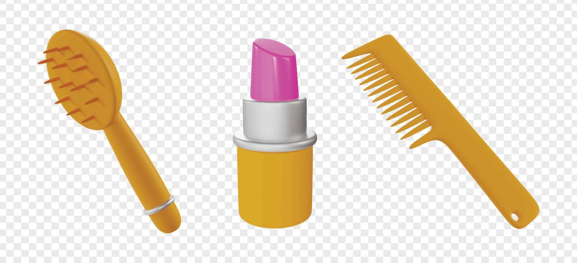 maken omhoog 3d pictogrammen geven clip art. schoonheid vector illustratie sjabloon.