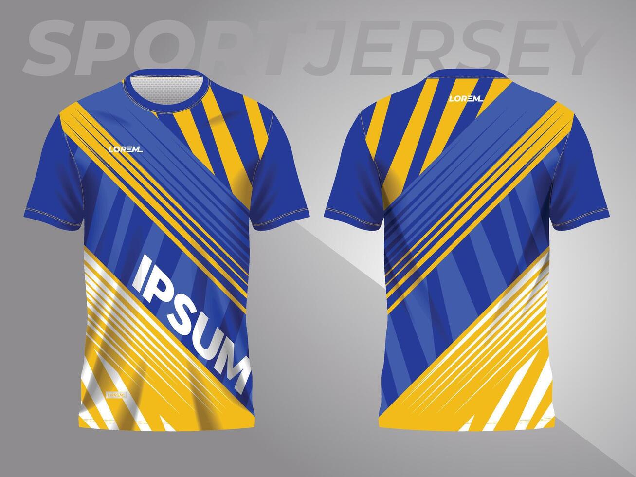 abstract blauw en geel achtergrond en patroon voor sport Jersey ontwerp vector