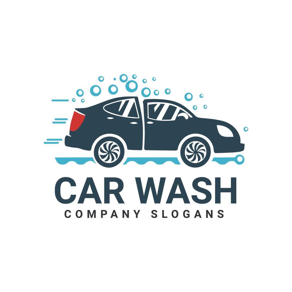 vlak auto wassen bedrijf logo vector