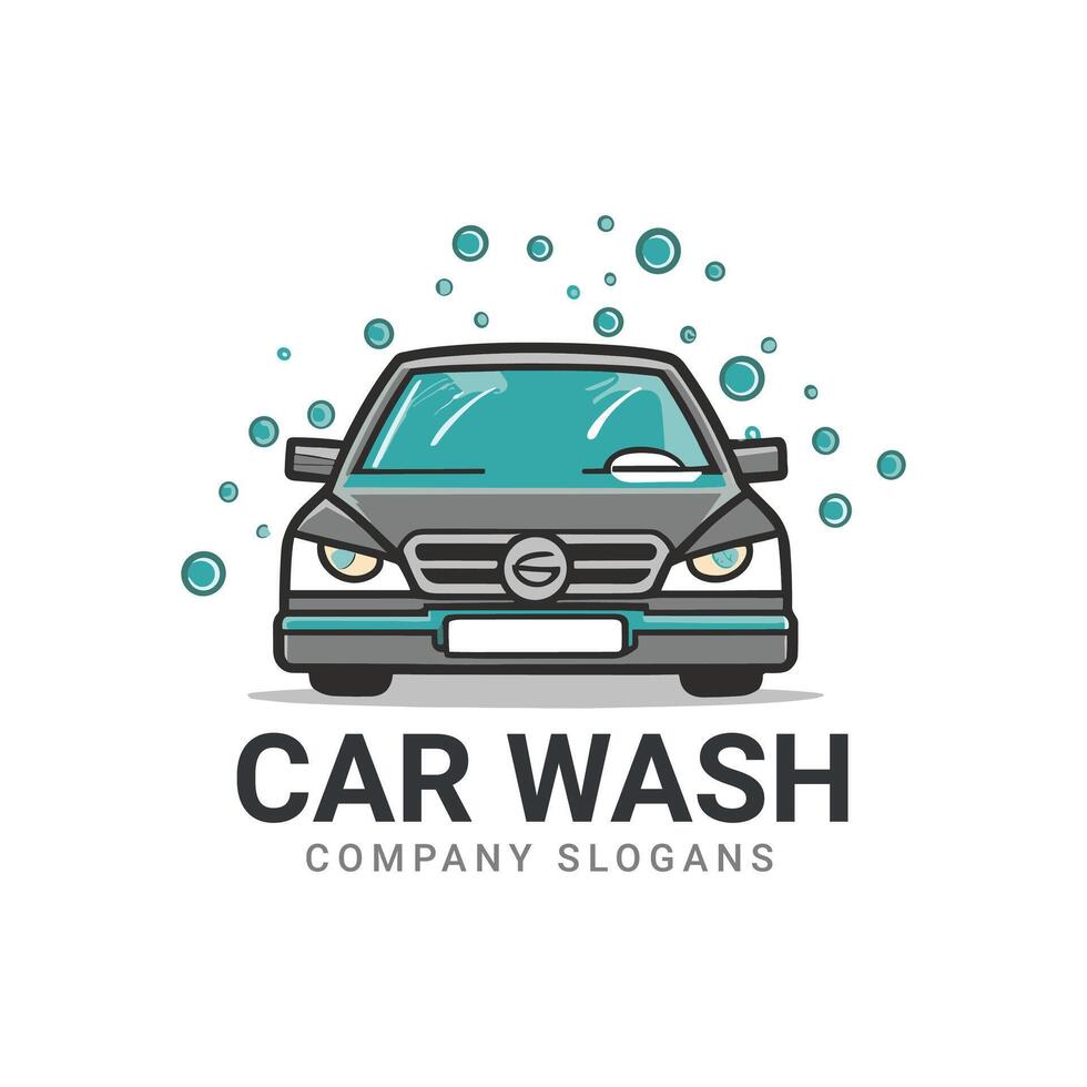 vlak auto wassen bedrijf logo vector