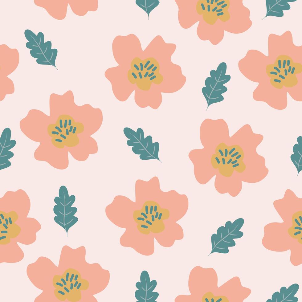 retro wijnoogst boho voorjaar bloemen naadloos patroon behang achtergrond vector illustratie