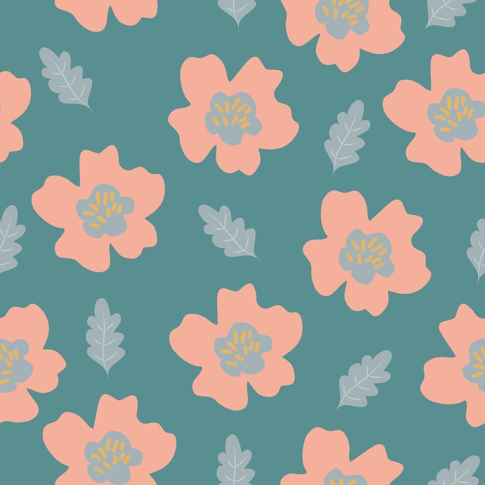 retro wijnoogst boho voorjaar bloemen naadloos patroon behang achtergrond vector illustratie