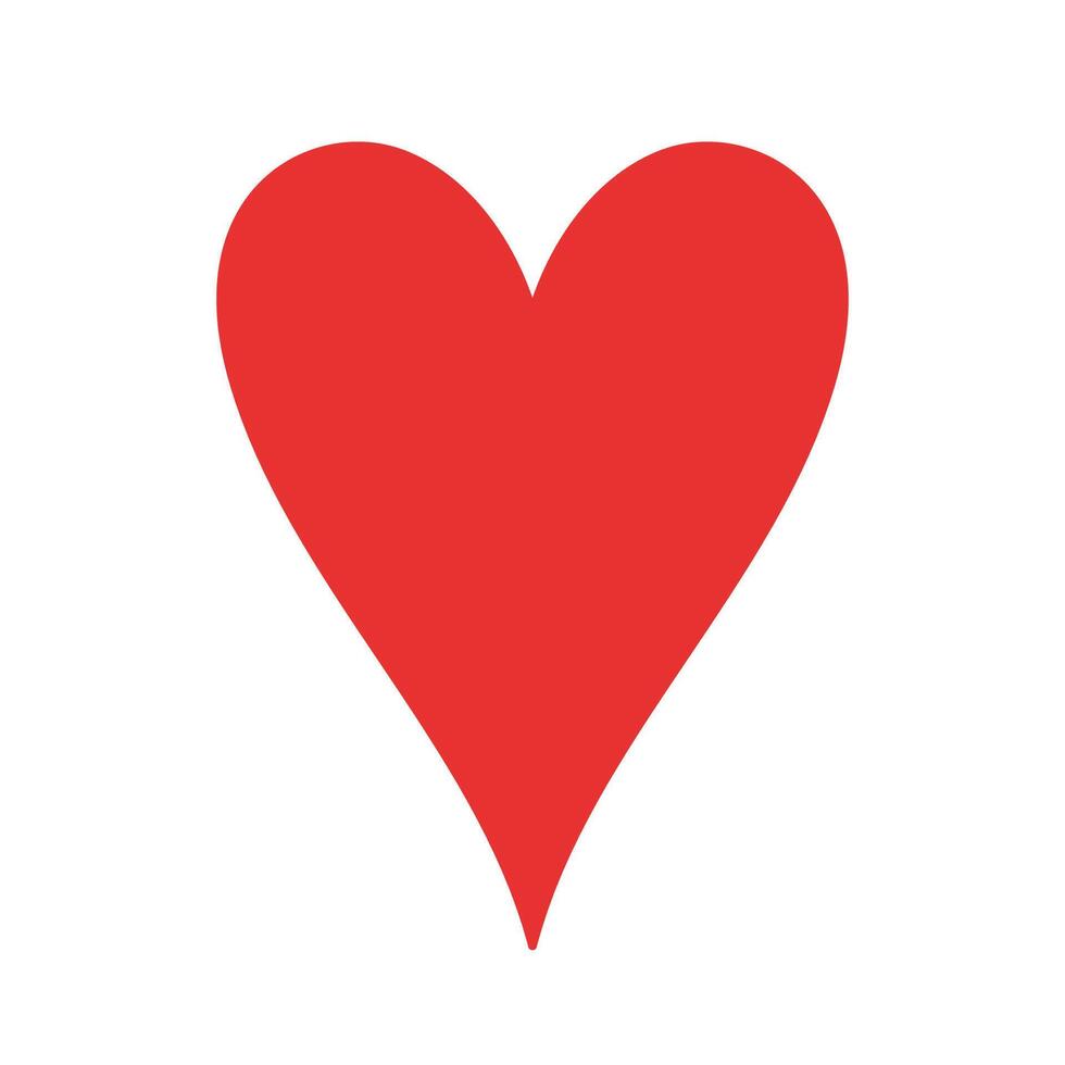 rood hart icoon. vector illustratie in vlak stijl. Valentijn dag icoon. liefde icoon. hand- getrokken hart in tekening stijl. liefde concept.