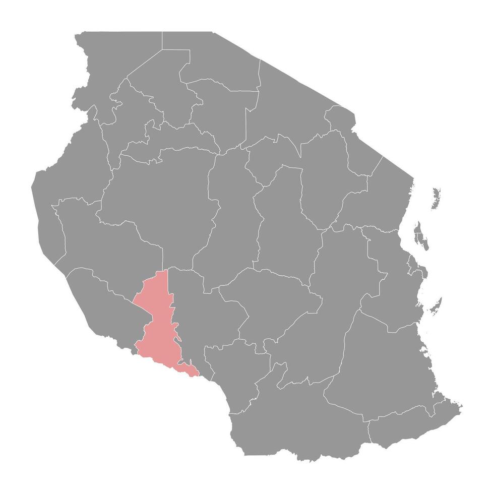 songwe regio kaart, administratief divisie van Tanzania. vector illustratie.