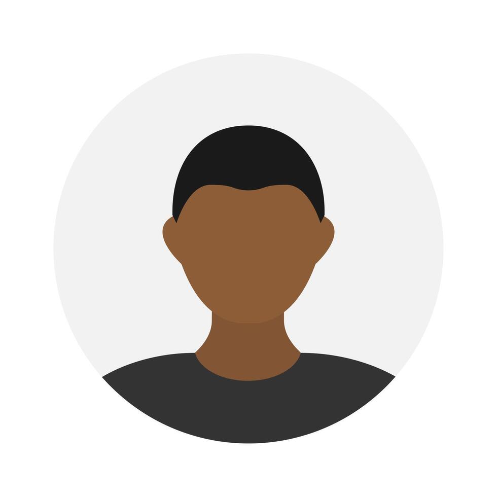 leeg gezicht icoon avatar met zwart haar. vector illustratie.