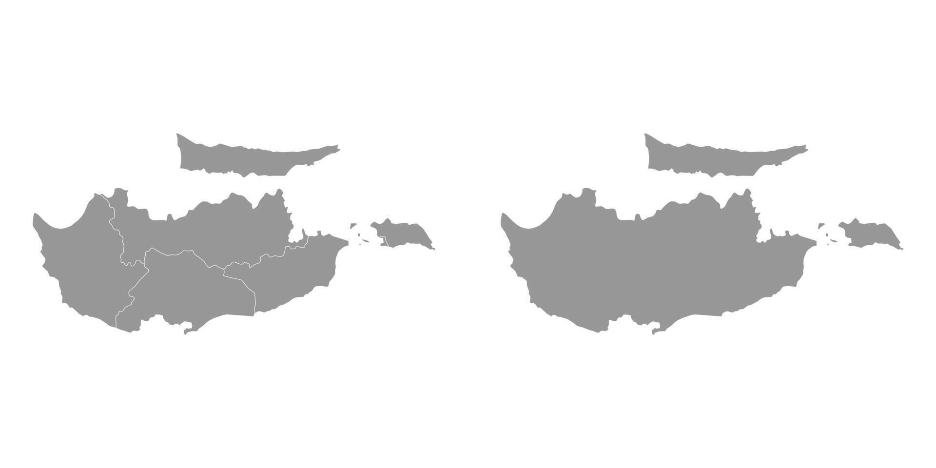 republiek van Cyprus kaart met administratief divisies. vector illustratie.