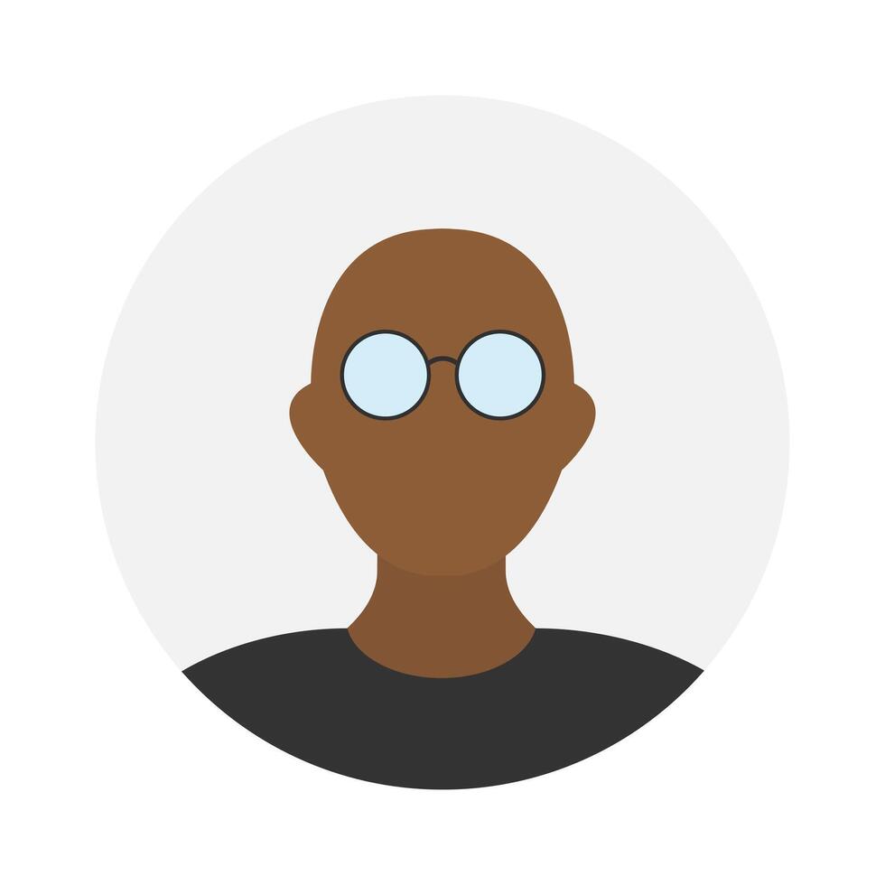 leeg gezicht icoon avatar met bril. vector illustratie.