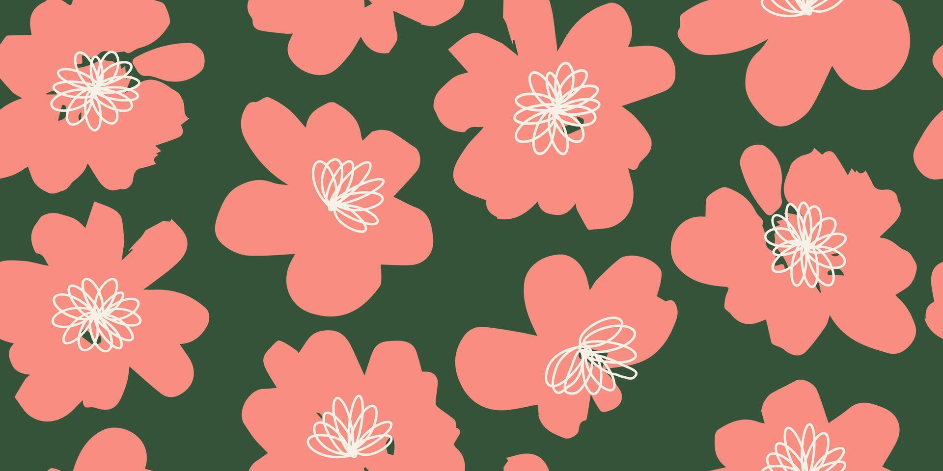 exotisch hand- getrokken bloemen, naadloos patronen met bloemen voor kleding stof, textiel, kleding, omhulsel papier, omslag, banier, huis decor, abstract achtergronden. vector illustratie.