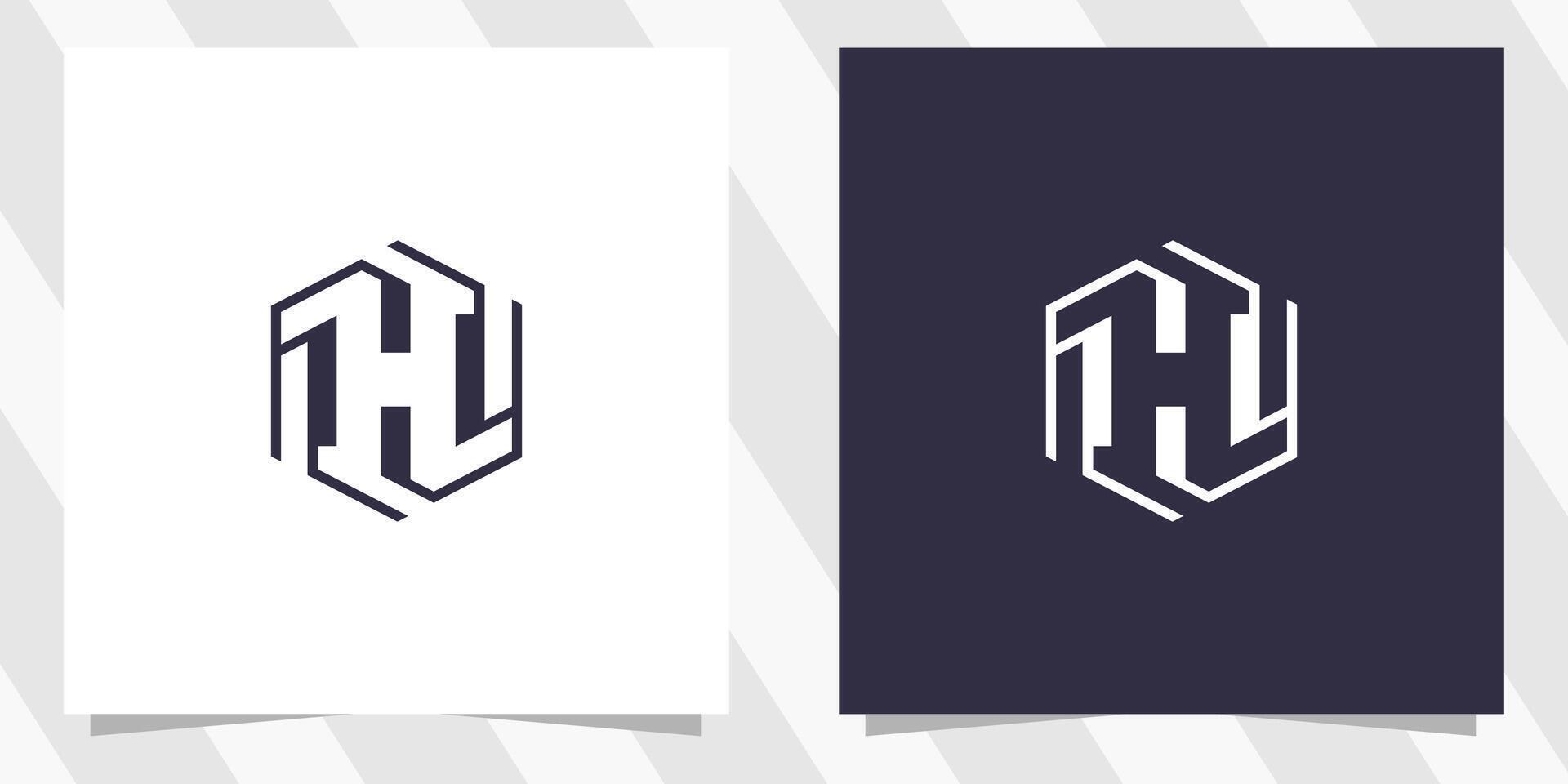 brief h logo ontwerp vector