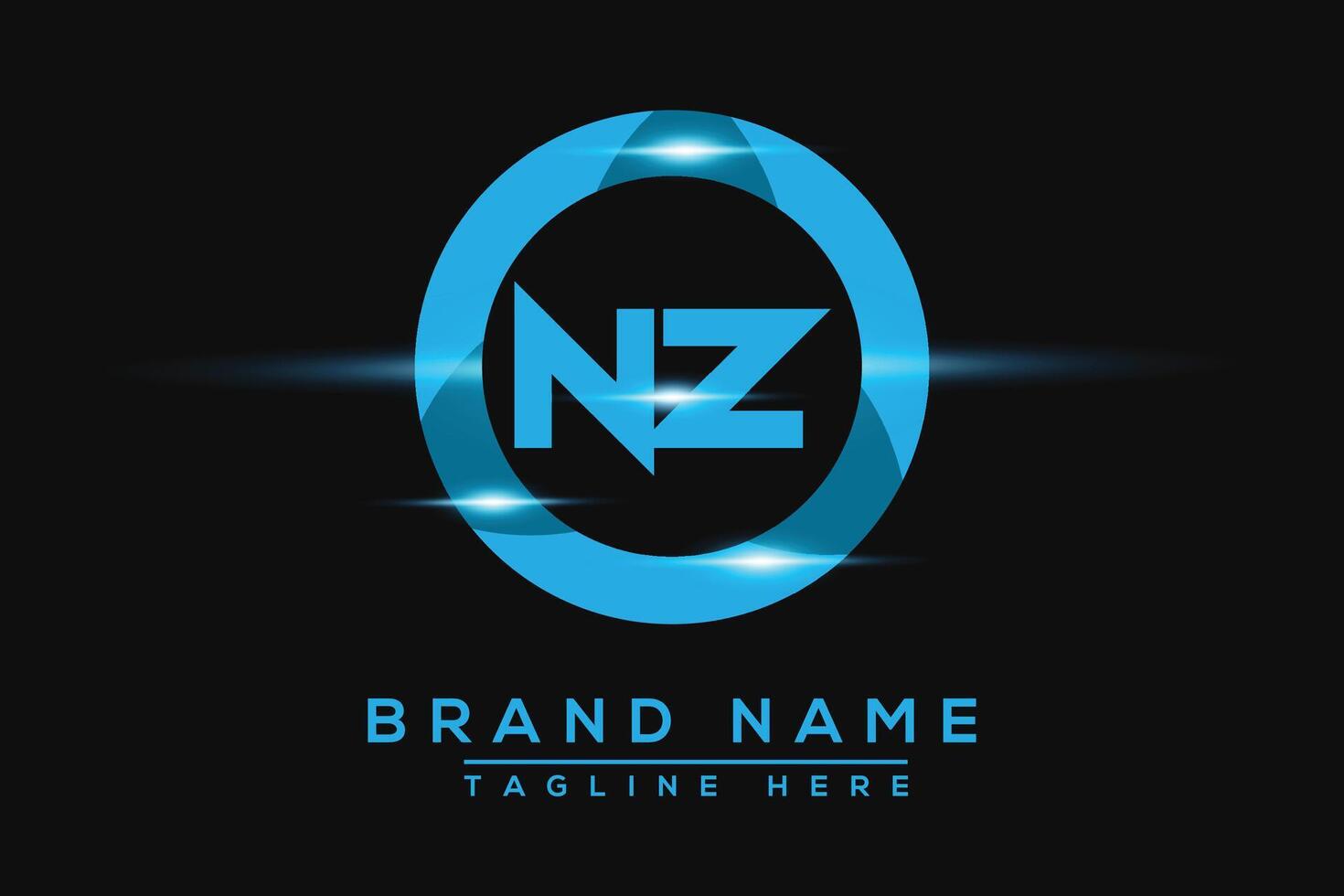 nz blauw logo ontwerp. vector logo ontwerp voor bedrijf.