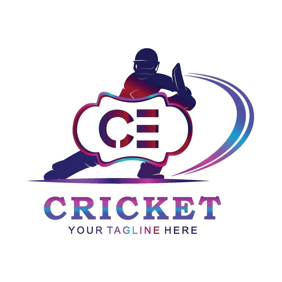 ce krekel logo, vector illustratie van krekel sport.