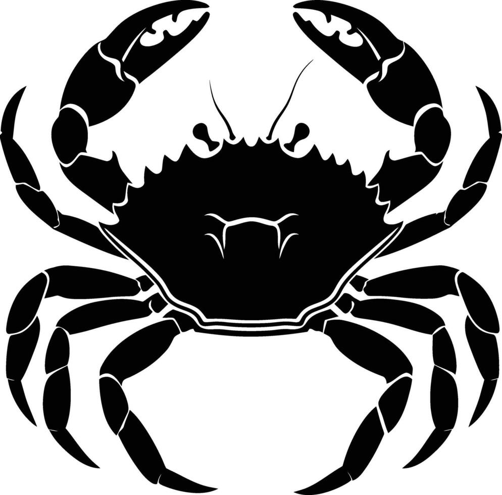 ai gegenereerd silhouet krab vol lichaam zwart kleur enkel en alleen vector