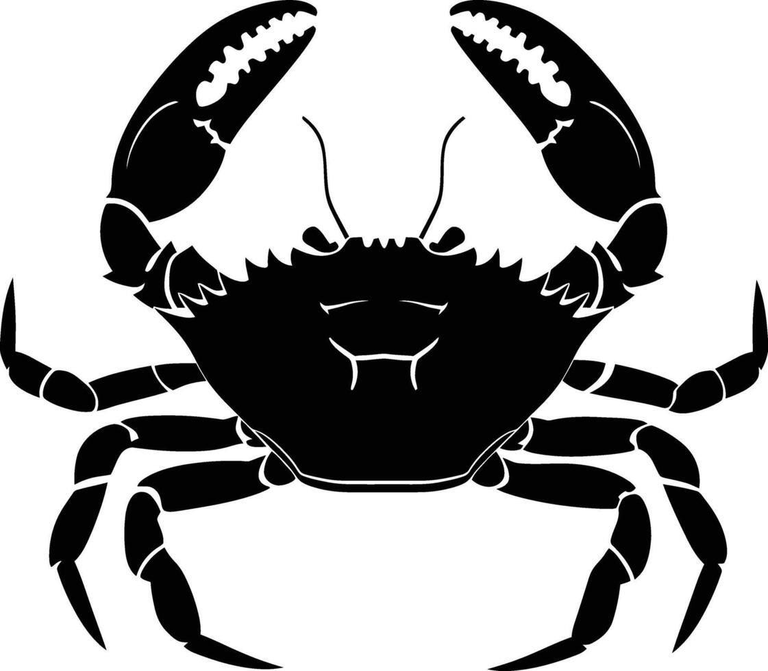 ai gegenereerd silhouet krab vol lichaam zwart kleur enkel en alleen vector