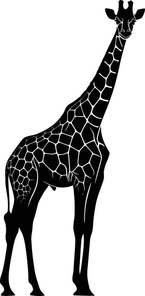 ai gegenereerd silhouet giraffe zwart kleur enkel en alleen vol lichaam vector